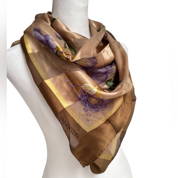 Valentino Vintage Silk Floral Scarf - Picture 3 of 16